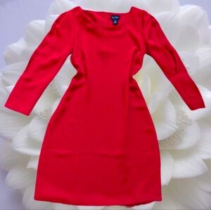 Nicole Miller Vibrant Red Long-Sleeve Sheath Dress